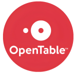 The OpenTable logo features a red circular background with a white design element and white text reading "OpenTable.